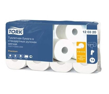 Tork Premium 120320 белая мягкая туалетная бумага 2-сл. 8рул 23м (х12) - фото 1 - id-p9906118