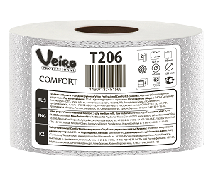 VEIRO Professional Comfort арт. Т206 Туалетная бумага белая 2-сл. 125м (х12) - фото 1 - id-p9906127