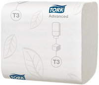 Tork Advanced 114271 туалетная бумага листовая в пачках белая 2-сл. 242л (х36)