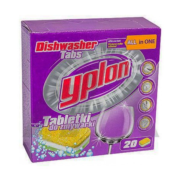 YPLON (ИПЛОН) таблетки для посудомоечных машин 20 таблеток*17 грамм ВСЁ В ОДНОМ (7 упаковок в коробке) - фото 1 - id-p9906796
