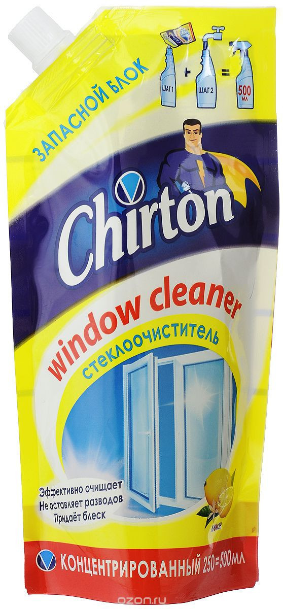 Чиртон концентрат ср-во для мытья стекол Лимон 250мл=500мл 1/24 - фото 1 - id-p9906915