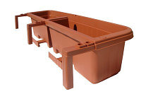 Балконный ящик с крючками РОНДИНЕ 80см (терракот)