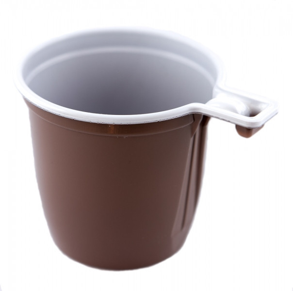 Чашка кофейная бело/коричневая ПП ИНТЕКО (1700 шт/кор) - фото 1 - id-p9913601
