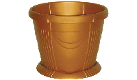 Кашпо Веста круглое D250мм 6л с подставкой Золото 250x190x250 14шт./уп.