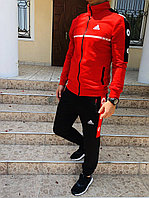 Мужской стильный спортивный костюм из трикотажа: штаны и кофта, реплика Adidas