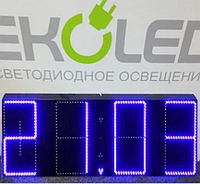 Светодиодные часы (дата, время, температура) 300*900мм синяя индикация