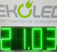 Светодиодные часы (дата, время, температура) 300*900мм зеленая индикация