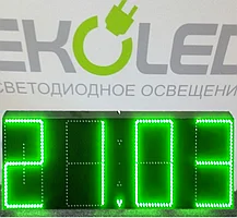 Светодиодные часы (дата, время, температура) 300*900мм зеленая индикация - фото 1 - id-p9936282
