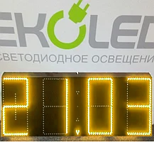 Светодиодные часы (дата, время, температура) 300*900мм желтая индикация - фото 1 - id-p9936283