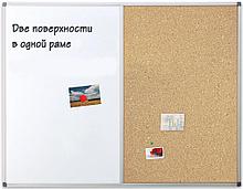 Доска пробковая магнитно-маркерная комбинированная 60х90 cм. Интеллект