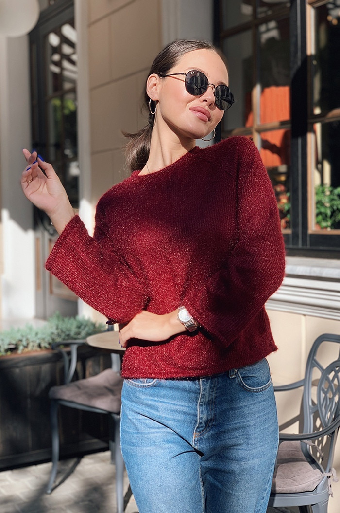 Женская красивая укороченная ворсистая ангоровая кофта свитер норма и батал большие размеры - фото 1 - id-p8674818