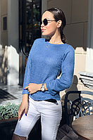 Женская приталенная укороченная ворсистая ангоровая кофта свитер норма и батал большие размеры
