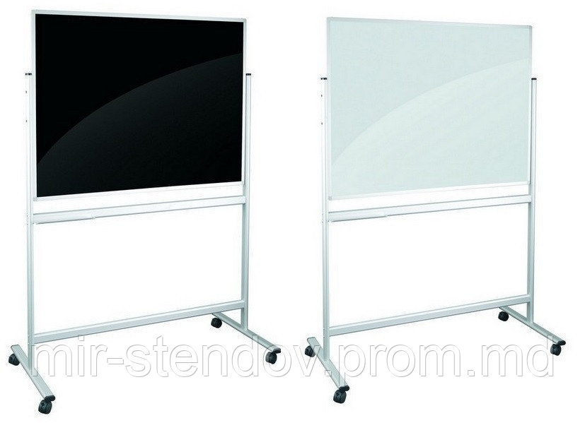 Флипчарт маркерный двусторонний. Две стеклянные поверхности (черная и белая) ТОВ "2х3 Україна", фото 1