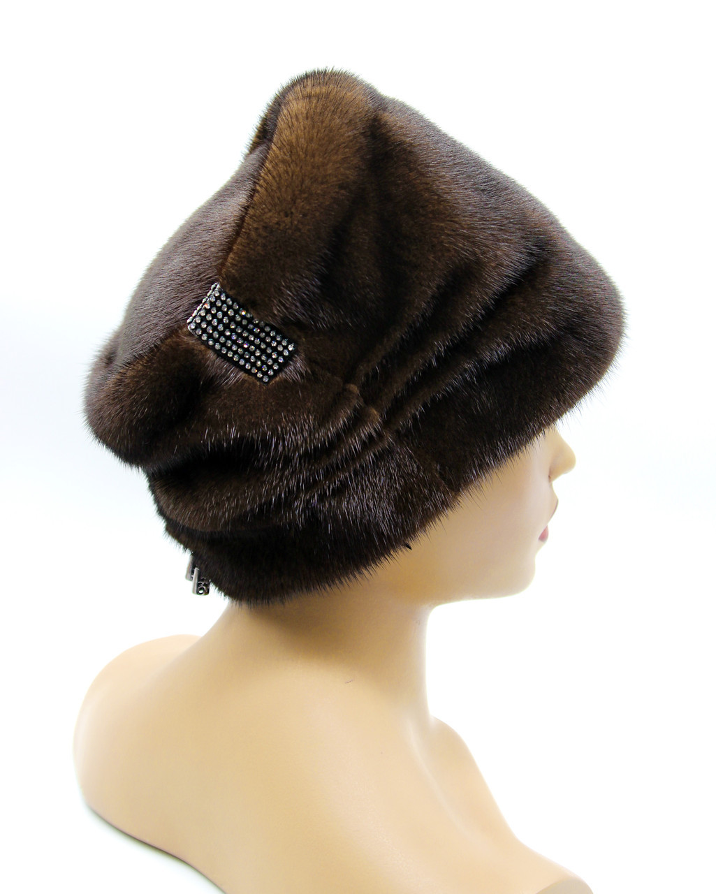 Норковая женская шапка "Леди" (коричневая). - фото 1 - id-p8141247
