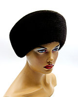 Женская шапка норковая "Кубанка" без украшения черная.