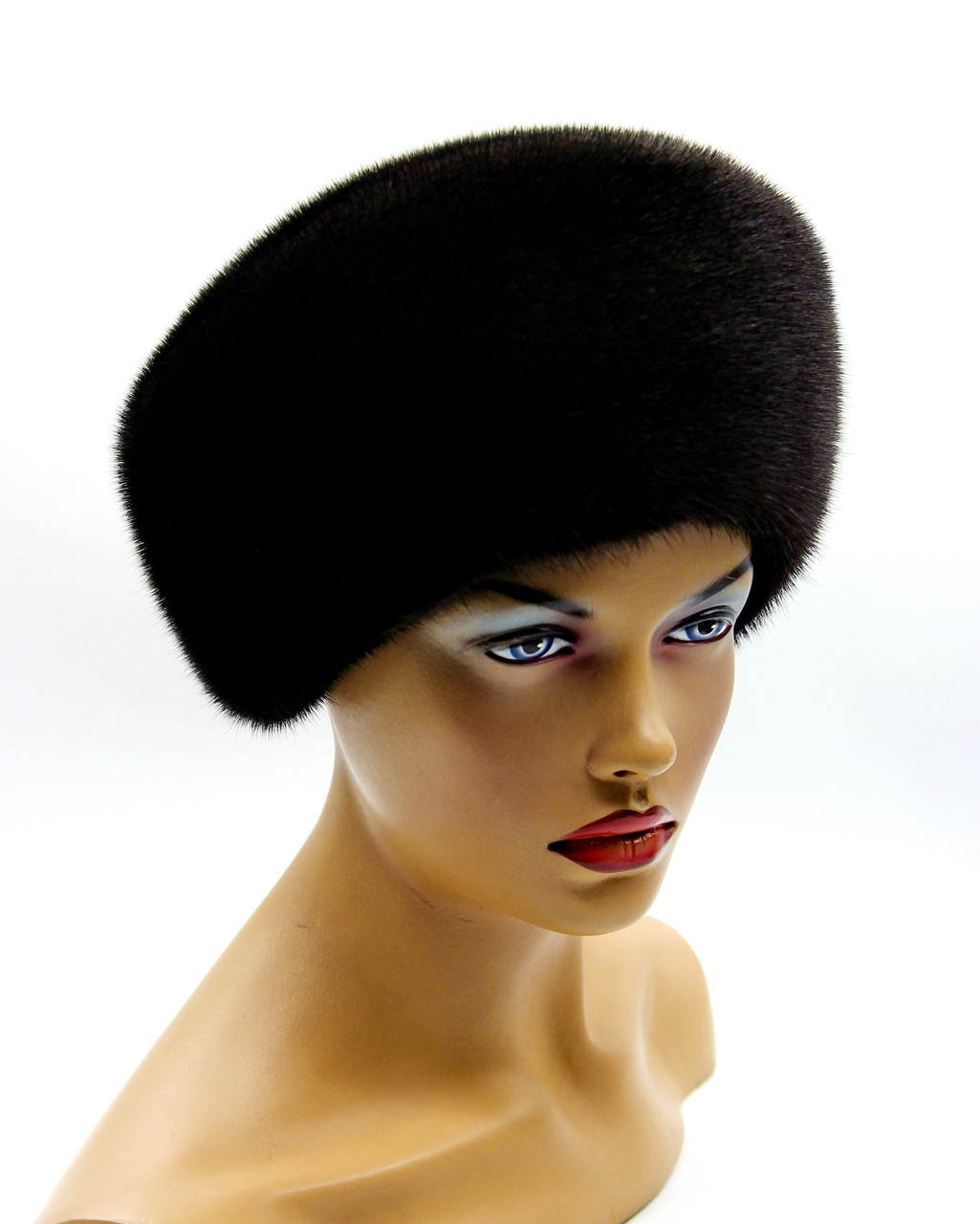 Женская шапка норковая "Кубанка" без украшения черная. - фото 1 - id-p8141484