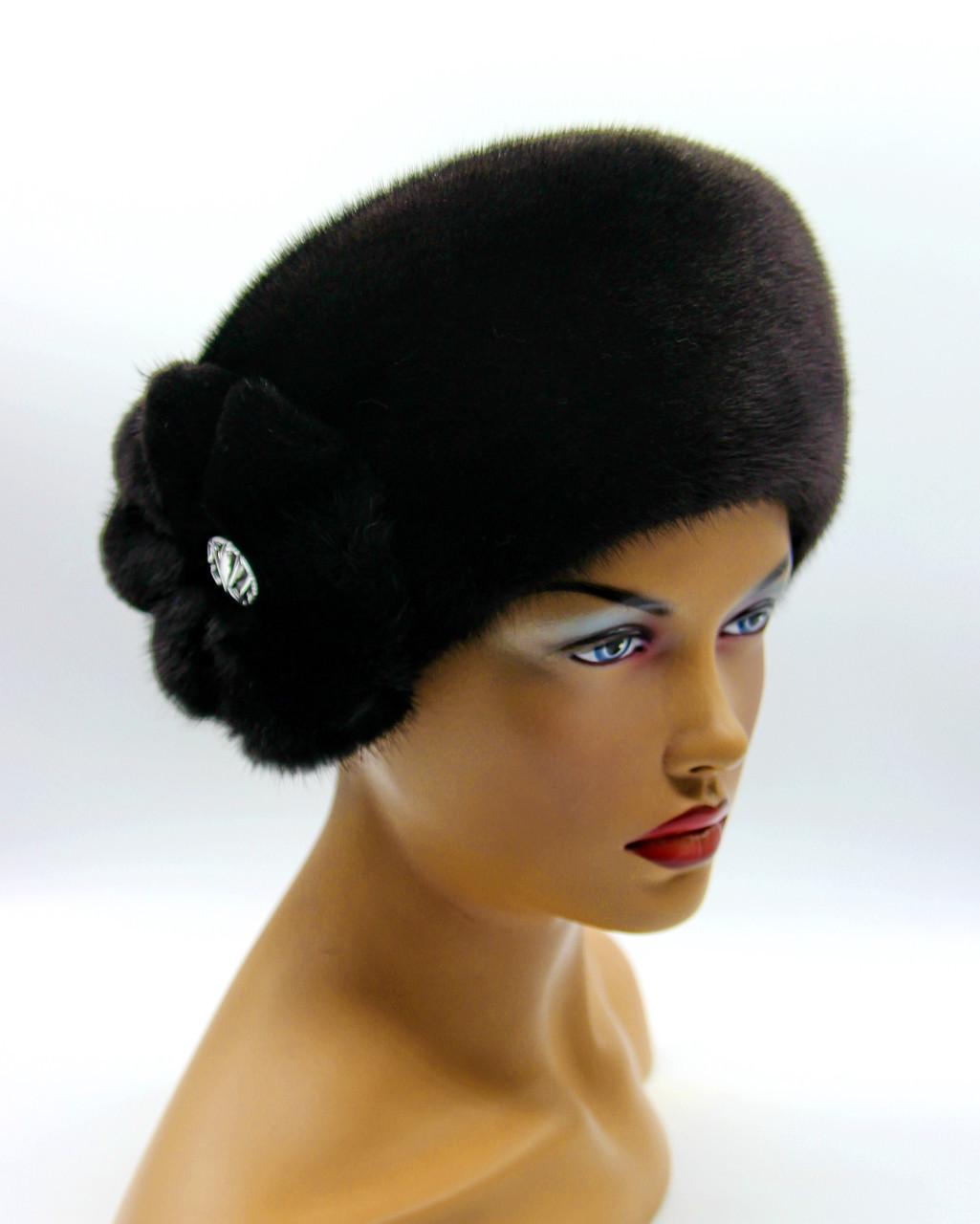 Меховая шапка женская кубанка из норки.(черная) - фото 1 - id-p8141238