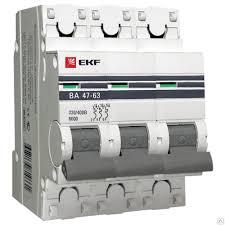 Автоматический выключатель ВА 47-100 3P 35А (D) 10kA EKF PROxima - фото 1 - id-p9960567