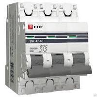 Автоматический выключатель ВА 47-100, 3P 25А (C) 10kA EKF PROxima