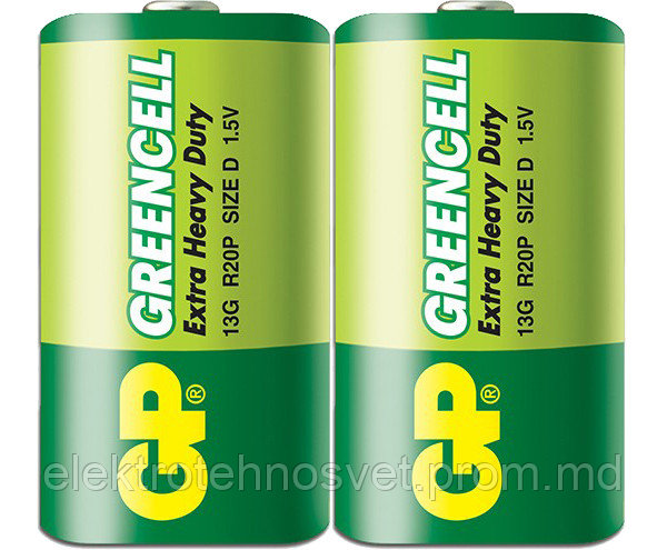 Батарейка GP 13G R20P size D 1,5V Greencell - фото 1 - id-p9960642
