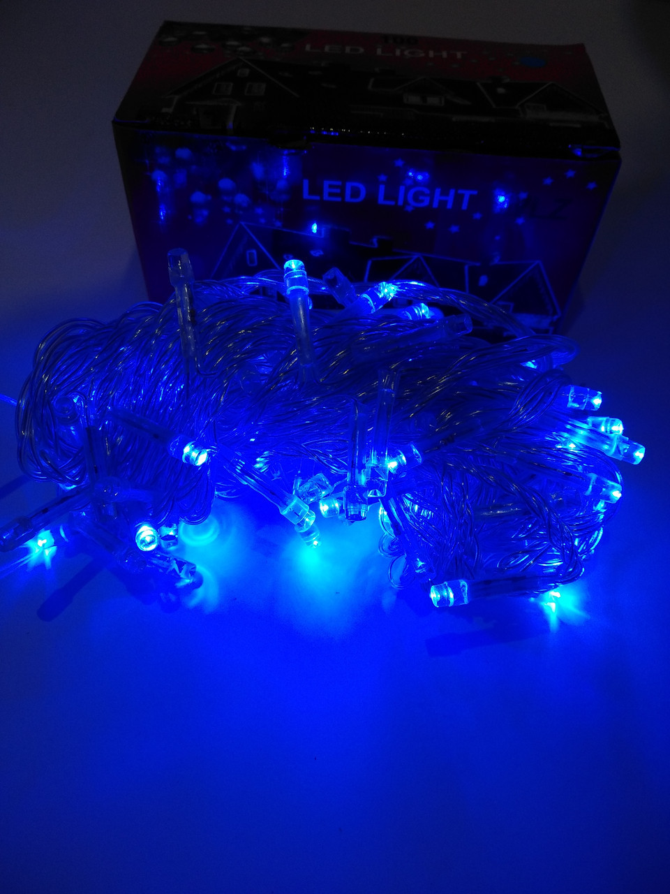 Гирлянда LED синяя 100 лампочек - фото 1 - id-p9961193