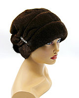 Женская норковая шапка "Буратино классик" (коричневая).