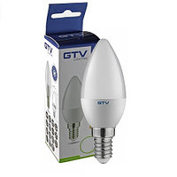Светодиодная LED лампа GTV, 8W, E14, свеча, 3000К тёплое свечение.