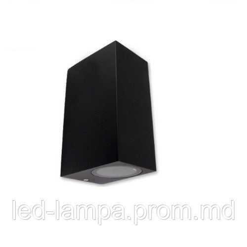 Светильник/корпус master LED, 2хGU10, фасадный, алюминий + стекло, квадратный, чёрный, Lida. Польша - фото 1 - id-p10085618