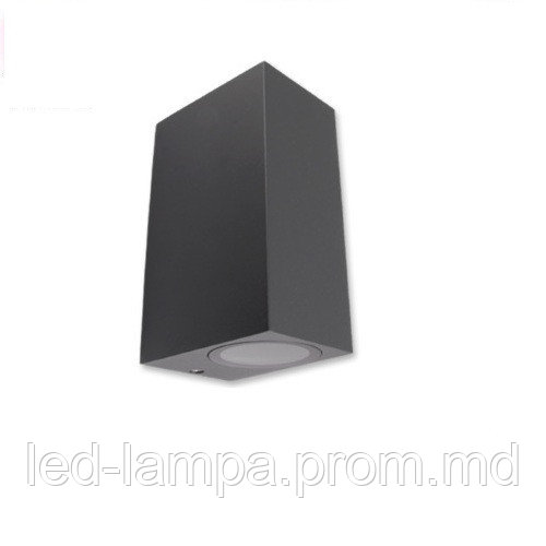 Светильник/корпус master LED, 2хGU10, фасадный, алюминий + стекло, квадратный, серый, Lida. Польша - фото 1 - id-p10085619