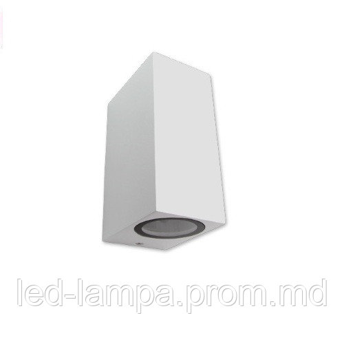 Светильник/корпус master LED, 2хGU10, фасадный, алюминий + стекло, квадратный, белый, Lida. Польша - фото 1 - id-p10085620