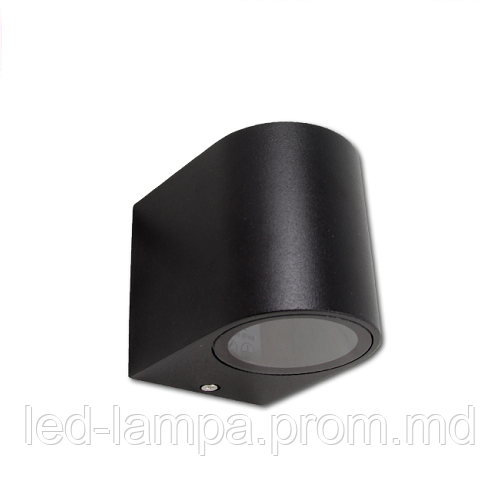 Светильник/корпус master LED, 1хGU10, фасадный, алюминий + стекло, чёрный, Luna. Польша - фото 1 - id-p10085625
