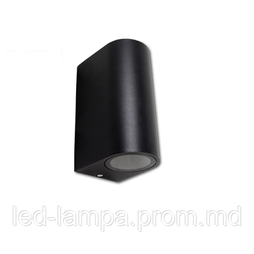 Светильник/корпус master LED, 2хGU10, фасадный, алюминий + стекло, чёрный, Luna Duo. Польша - фото 1 - id-p10085628