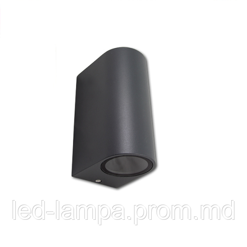 Светильник/корпус master LED, 2хGU10, фасадный, алюминий + стекло, серый, Luna Duo. Польша - фото 1 - id-p10085629