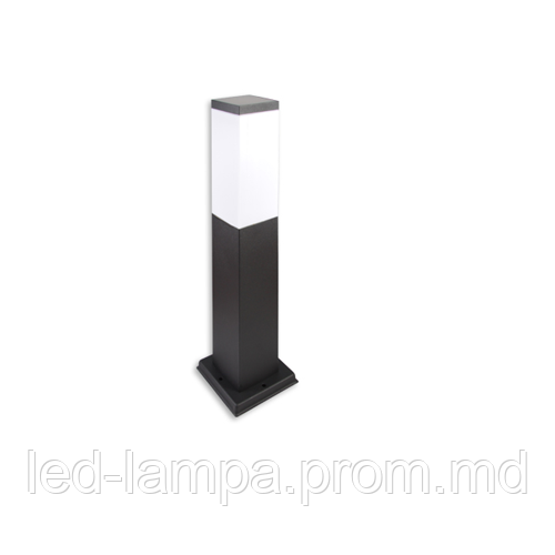 Светильник/корпус master LED, 1xE27, садово-парковый, накладной, нержавеющая сталь+PC, квадратный, чёрный. - фото 1 - id-p10085648