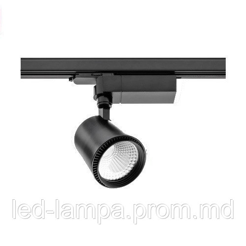 Светодиодный LED светильник GTV, 30W(EMC+), 4000К, 60°, трековый, накладной, IP20, чёрный, COB X-LINE. ПОЛЬША! - фото 1 - id-p10085843