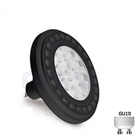 Светодиодная LED лампа GTV, 12W, AR111/ES111, 45°, 3000К тёплое свечение, чёрный.