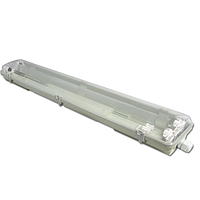 Корпус master LED для ламп Т8, Clear, 2х600мм, IP65, односторонний, накладной, ABS + полистирол, прозрачный.