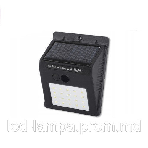 Настенный светодиодный светильник, master LED, 5W, 5500-6500K, IP65, на солнечной батарее, ABS, чёрный. Польша - фото 1 - id-p10086007