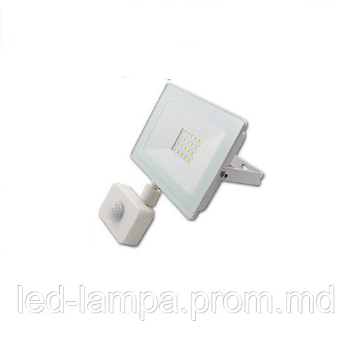 Светодиодный прожектор, master LED, 20W, 4500K, с датчиком движения, алюминий + стекло, белый. - фото 1 - id-p10095884