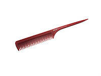 Расчёска для начёса DenIS professional с хвостиком красная 8612