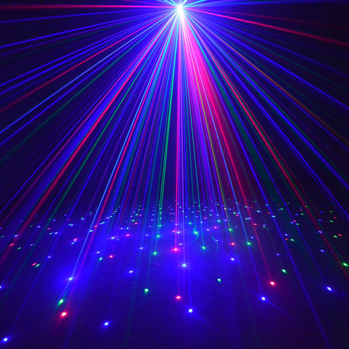 Светодиодный лазерный уличный проектор ECOLEND 33-3 красные, синие и зеленые точки IP65 9W - фото 1 - id-p8352689