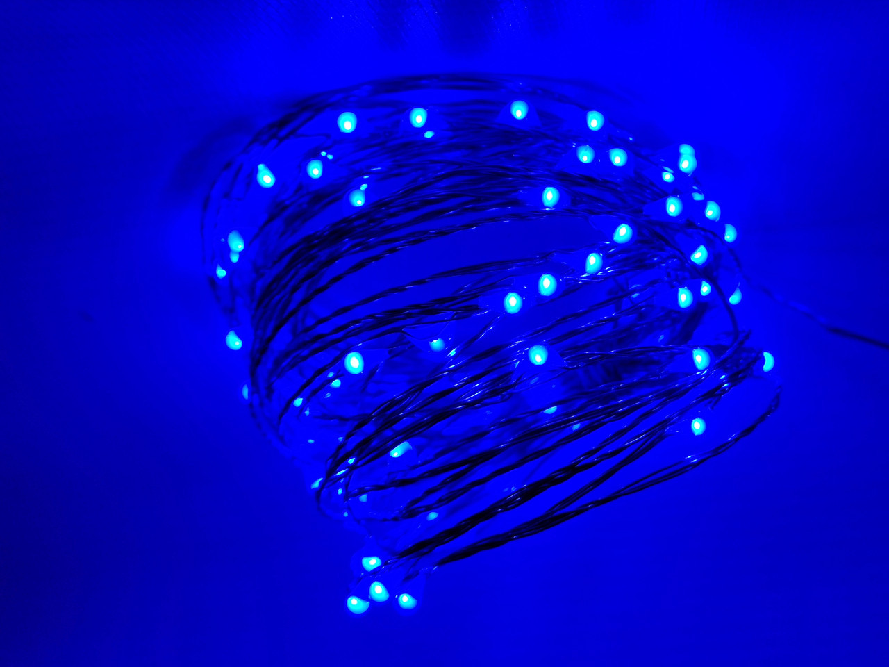 Светодиодная гирлянда нить 10 метров 12 вольт синяя IP44 ECOLEND - фото 1 - id-p8352708