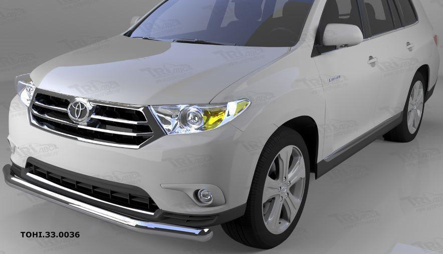Защита переднего бампера Toyota Highlander (2010-2013) (одинарная) d 60 - фото 1 - id-p10096886