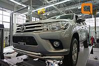 Защита переднего бампера Toyota Hilux (2015-) / Toyota Fortuner (2017-) (двойная) d76/60