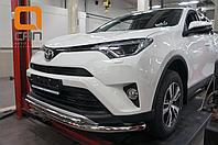 Защита переднего бампера Toyota RAV 4 (2016-) (двойная) d60/42