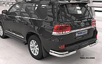 Защита заднего бампера Toyota Land Cruiser 200 (2007-2015 / 2015-) уголки (кроме Executive) d 76/42