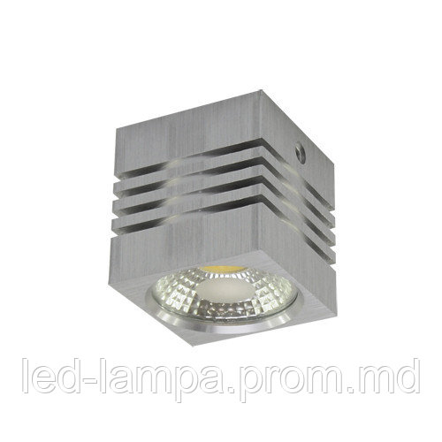 Потолочный светодиодный светильник, Strühm Poland, 3W, 4000K, алюминиевый, квадратный, серебряный, GUSTI LED. - фото 1 - id-p10103637