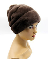 Женская меховая шапка из норки "Роза" (капучино).