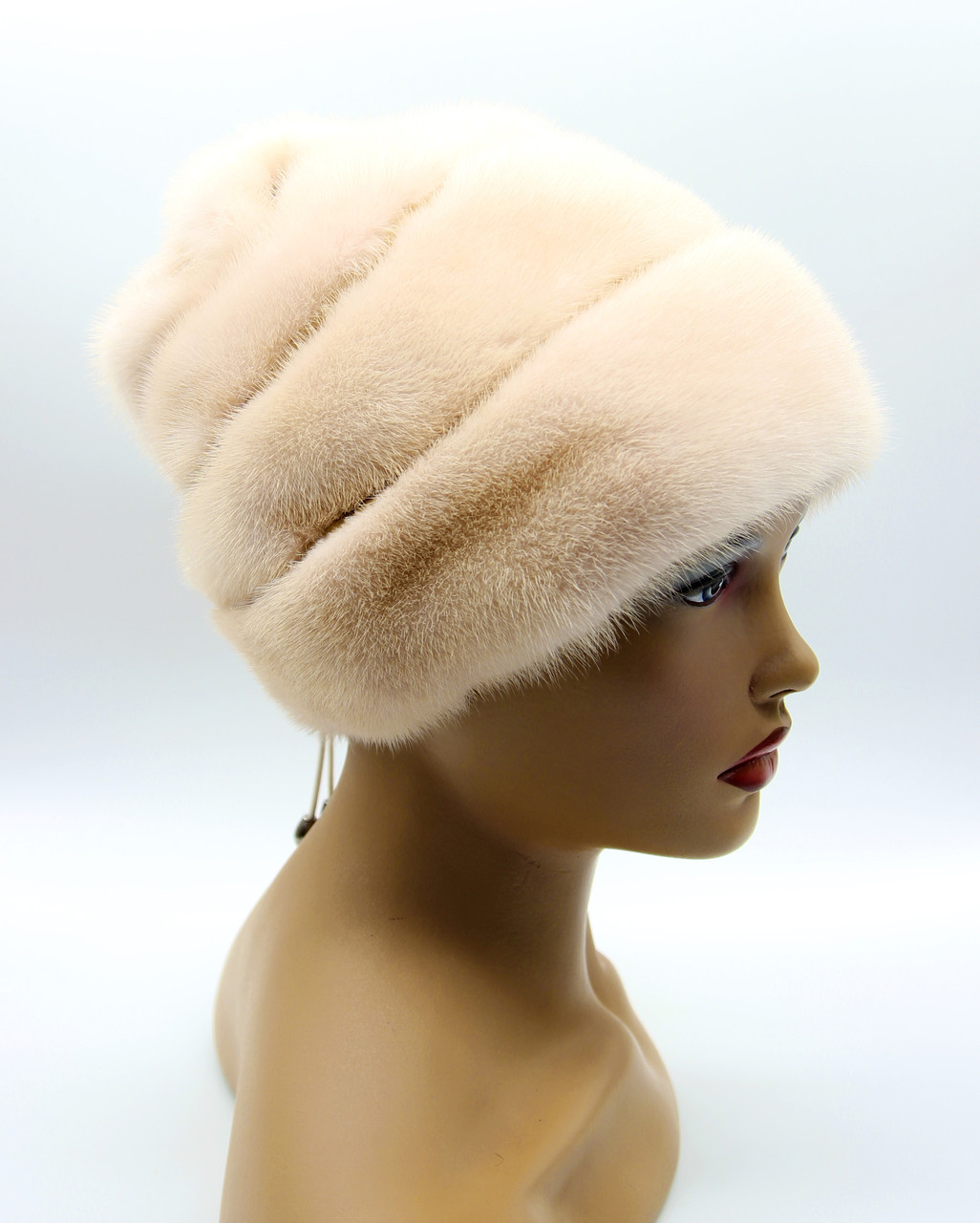 Зимняя норковая шапка женская "Роза" (жемчуг). - фото 1 - id-p10103272