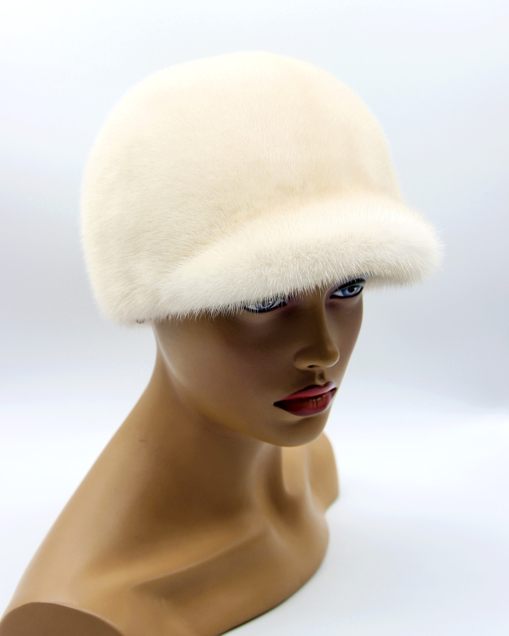 Меховая норковая женская кепка "Кепи" (жемчуг). - фото 1 - id-p10103273